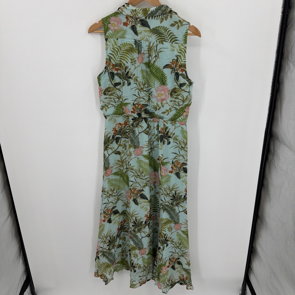 WITCHERY Jungle Canopy Sz 10 Tropical Floral Sleeveless Maxi Dress Flowy Wedding - Picture 6 of 8